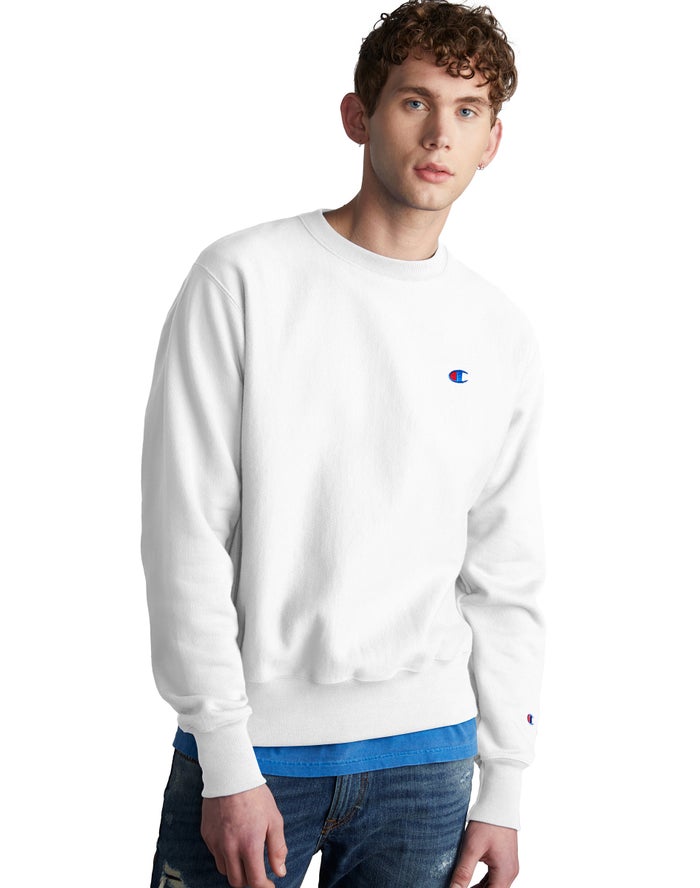 Champion Sweatshirt Heren - Wit - Reverse Weave Crew ( 534201-LIP )